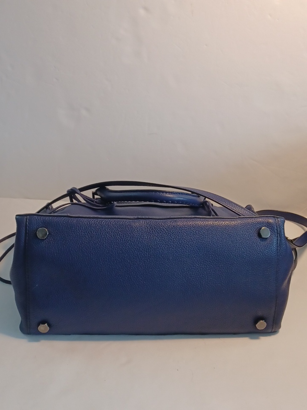 Rebecca Minkoff Navy Leather Satchel - Women’s Handbag. - Picture 4 of 10
